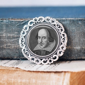 William Shakespeare-brochespeld - Shakespeare-broche - Shakespeare-sieraden - Literatuursieraden - Literaire broche - Literatuursieraden