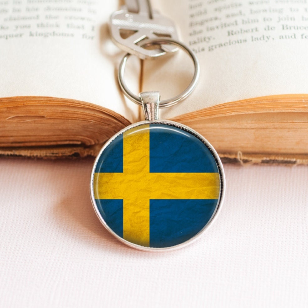 Sweden Flag Keyring Souvenir Keychain 