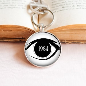1984 Key Ring - George Orwell Key Ring - 1984 Gift - Big brother Key Ring - Orwellian Key Ring - Orwellian Gift - Literary Gift - Dystopian