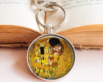 接吻アートキーホルダー - グスタフ・クリムト - Etsy 日本