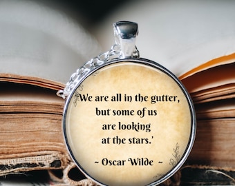 Oscar Wilde Quote Pendant: Literary Gift for Book Lovers