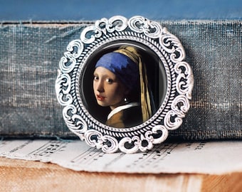 Vermeers Mädchen mit Perlenohrring Brosche Pin: Kunstliebhaber Schmuck