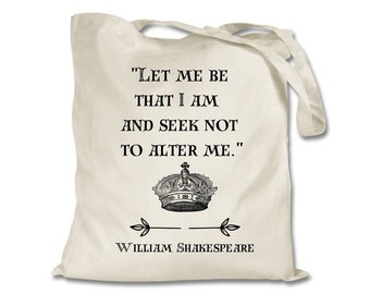 Shakespeare Quote Tote Bag - Much Ado About Nothing - Literary Gift