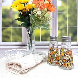 Hand Painted Wildflower Salt and Pepper Shakers: Autumn Colors-Country/Cottage Functional Art