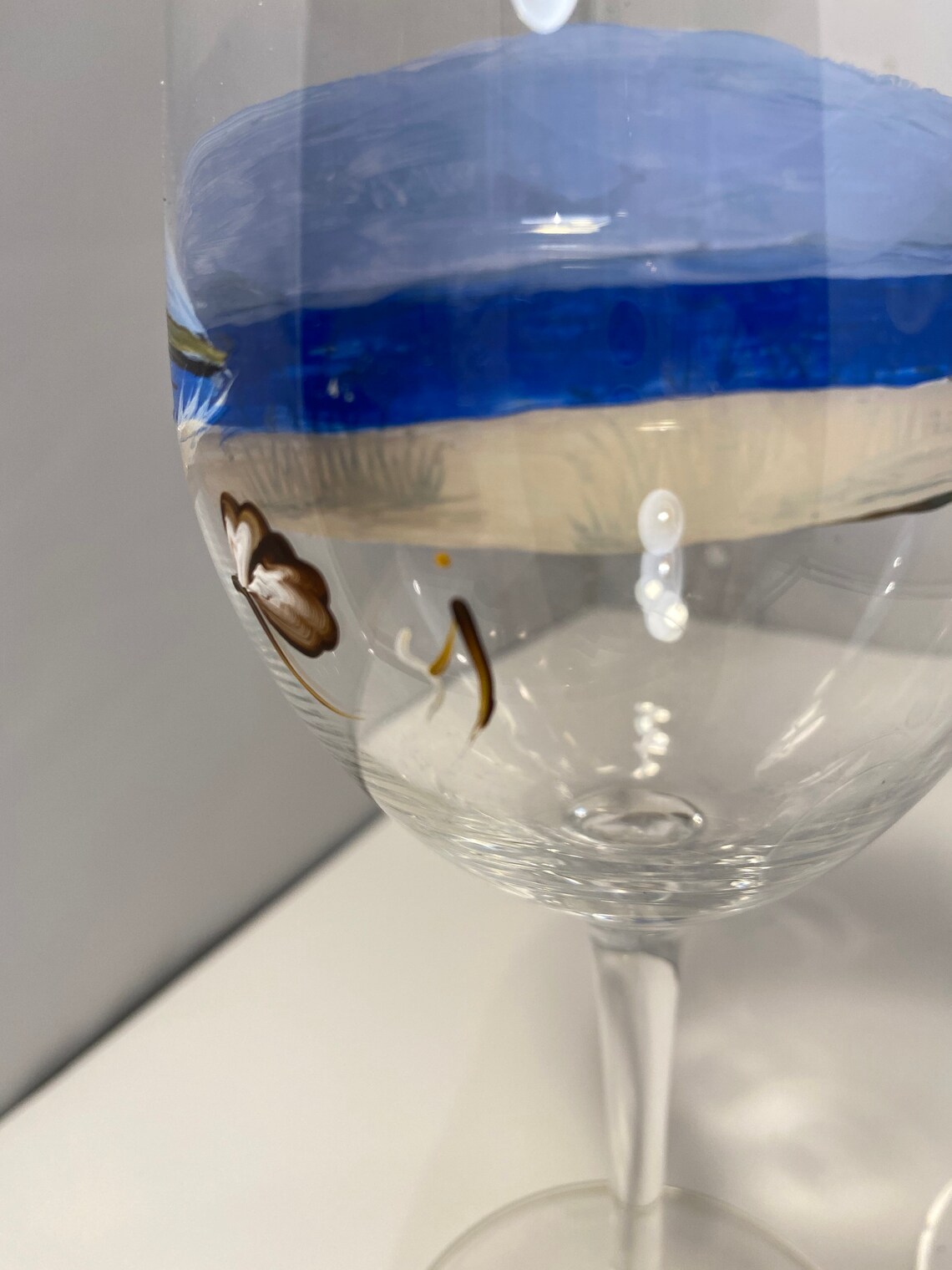 Hand Painted Whale Wine Glass. Whale Lover Wine Glass. Wine Etsy