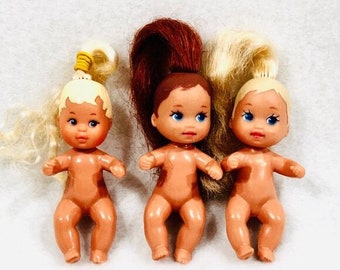 Lot of 3 Vintage Mattel Baby Dolls - 1973 Bodies - 1993/1985 Heads