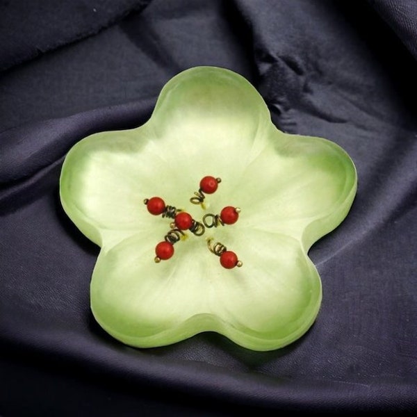 Alexis Bittar Hand Carved Lucite Flower Brooch