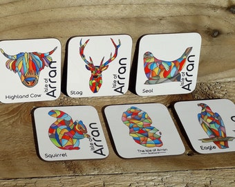 Arran Mosaic Coaster Set of 6 - Arran Animals