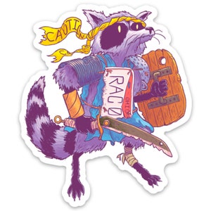 Raccoon Warrior Vinyl Sticker Pack image 2