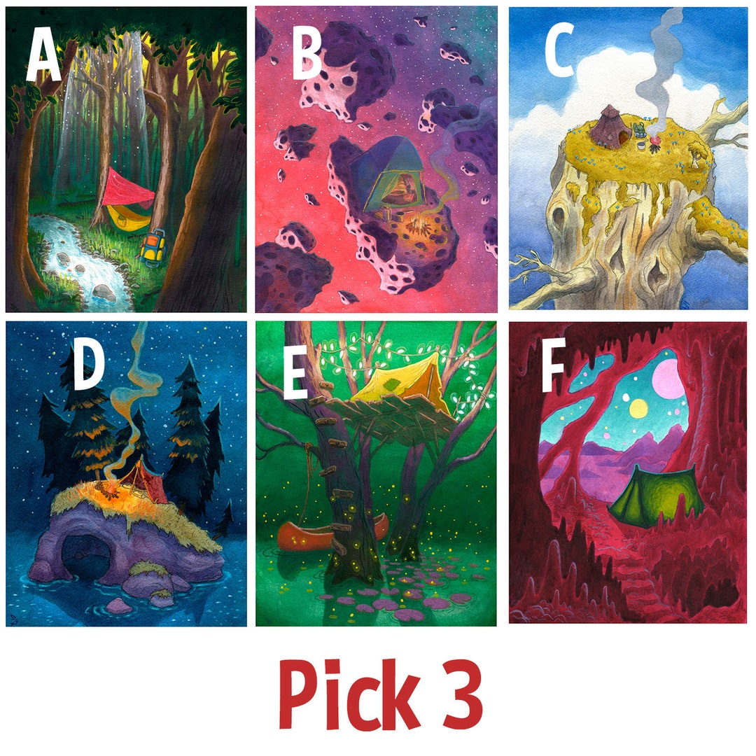 Backpacking Art Small Art Print Kids Room Art Giclee Print Etsy