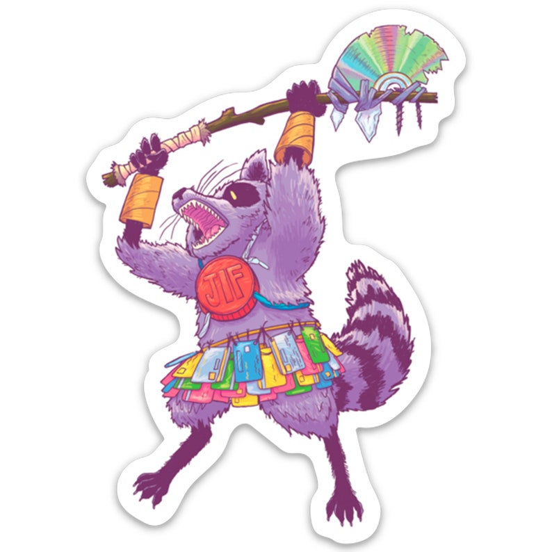 Raccoon Warrior Vinyl Sticker Pack image 5