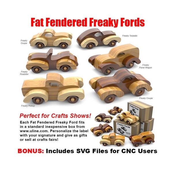 Wood Toy Plan Fat Fendered Freaky Fords (PDF Download + SVG File for CNC)