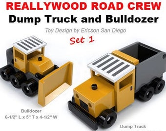 Set 1 - ReallyWood Road Crew Dump Truck & Bull Dozer (PDF Download)