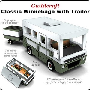 Wood Toy Plan Guildcraft Classic Winnebago with Trailer (PDF Download)