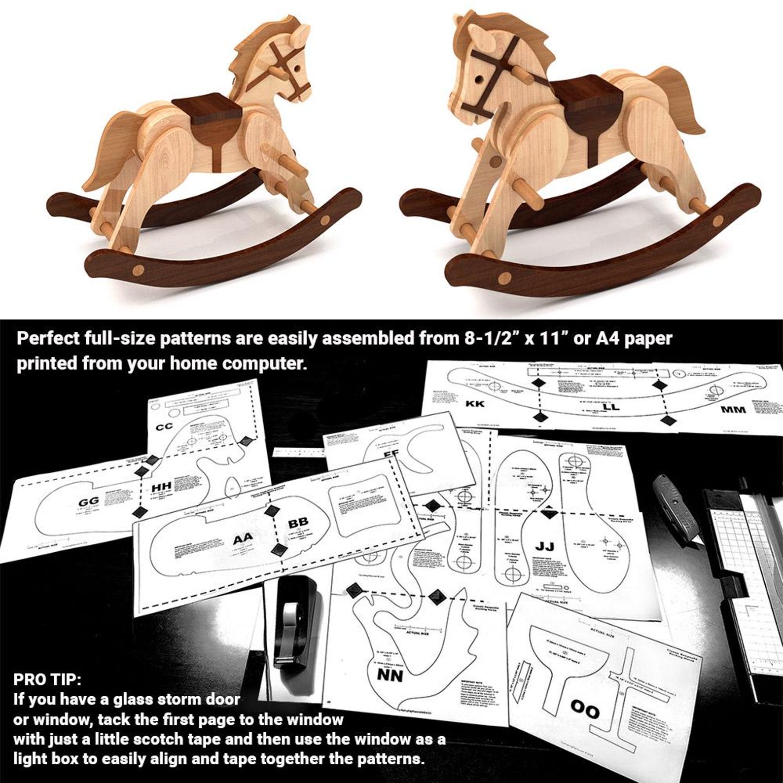 Classic Keepsake Rocking Horse Wood Toy Plans & Patterns (PDF Download ...