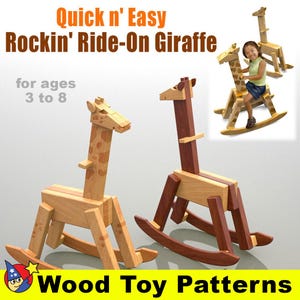 Quick n' Easy Rockin' Ride-On Giraffe Wood Toy Plans & Patterns (PDF Download)