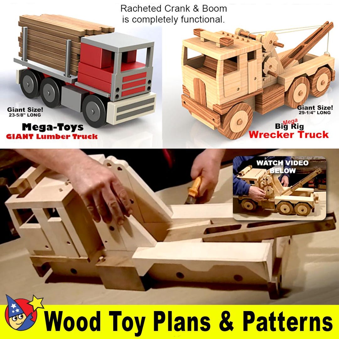 Planos y patrones de juguetes de madera para camiones de auxilio y