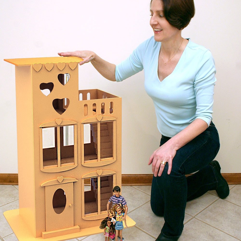 Easy-Build Doll House for 12 Dolls (Barbie) Wood Toy Plans