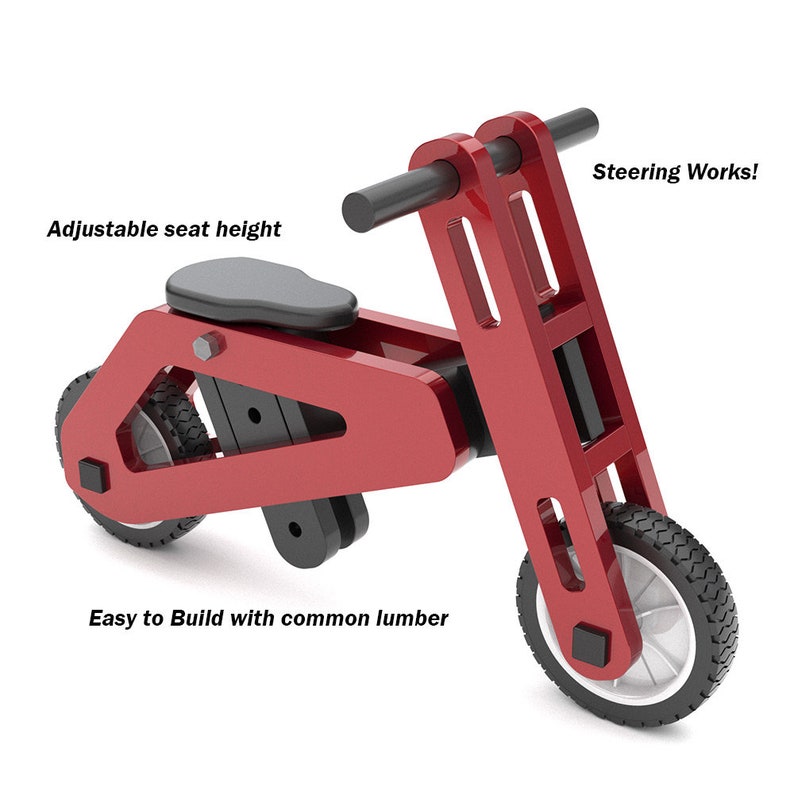 Toddlers Classic Balance Bike Wood Toy Plans & Patterns PDF Download SVG File for CNC image 3