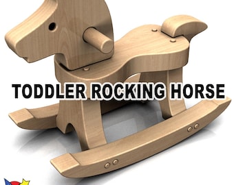 Baby Rocking Pony + Toddler's Rocking Pony Wood Toy Plans & Patterns (2 PDF Downloads + SVG Files for CNC)