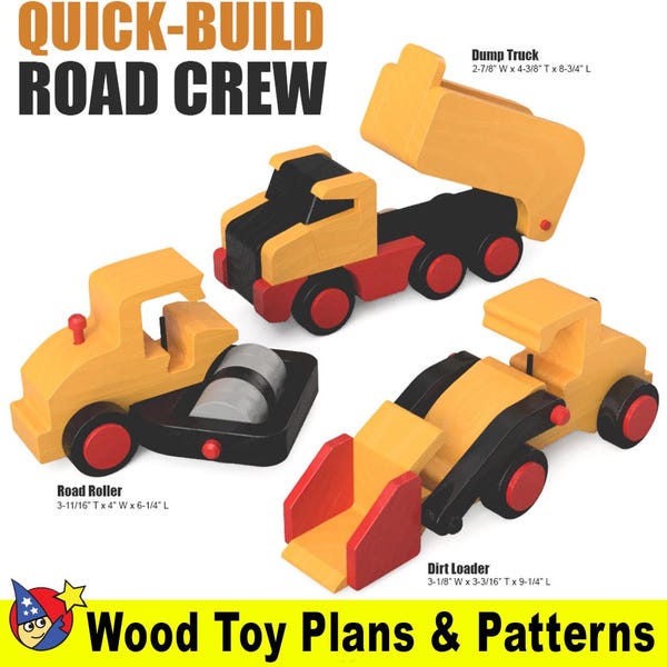 Quick-Build Road Crew Wood Toy Plans & Patterns (3 PDF Downloads)
