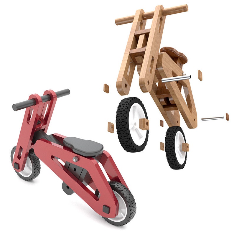 Toddlers Classic Balance Bike Wood Toy Plans & Patterns PDF Download SVG File for CNC image 6