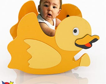 Happy Duckie Baby Rocker & Highchair Wood Toy Plans Wood Toy Plans and Patterns (PDF Download + SVG File for CNC)