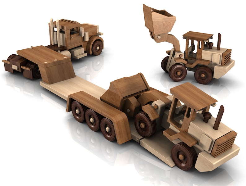 Peterbilt 389 Truck Trailer HiLoader Wood Toy Plans & Patterns 3 PDF Downloads image 3
