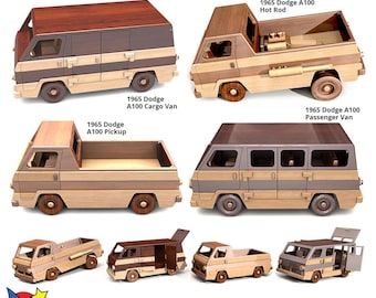 1965 ダッジ A100 傑作木製玩具の設計図とパターン (PDF ダウンロード