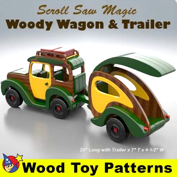 Dekupiersäge Zauberhaftes Woody Wagon mit Anhänger (PDF Download)