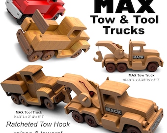 Quick N Easy MAX Tool & Tow Trucks Wood Toy Plans and Patterns (2 PDF Downloads)