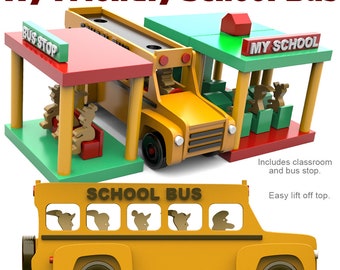 Super Simple My Friendly School Bus Wood Toy Plans & Patterns (PDF Download)