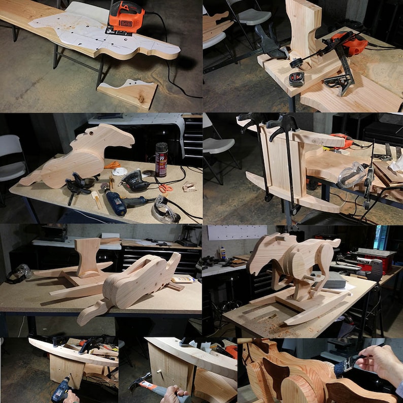 Weekend Projects Mustang Rocking Horse (PDF Download + SVG File) Wood Toy Plans