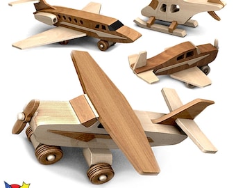 Four Quick N Easy Airplanes Wood Toy Plans & Patterns (PDF Download + SVG File for CNC)