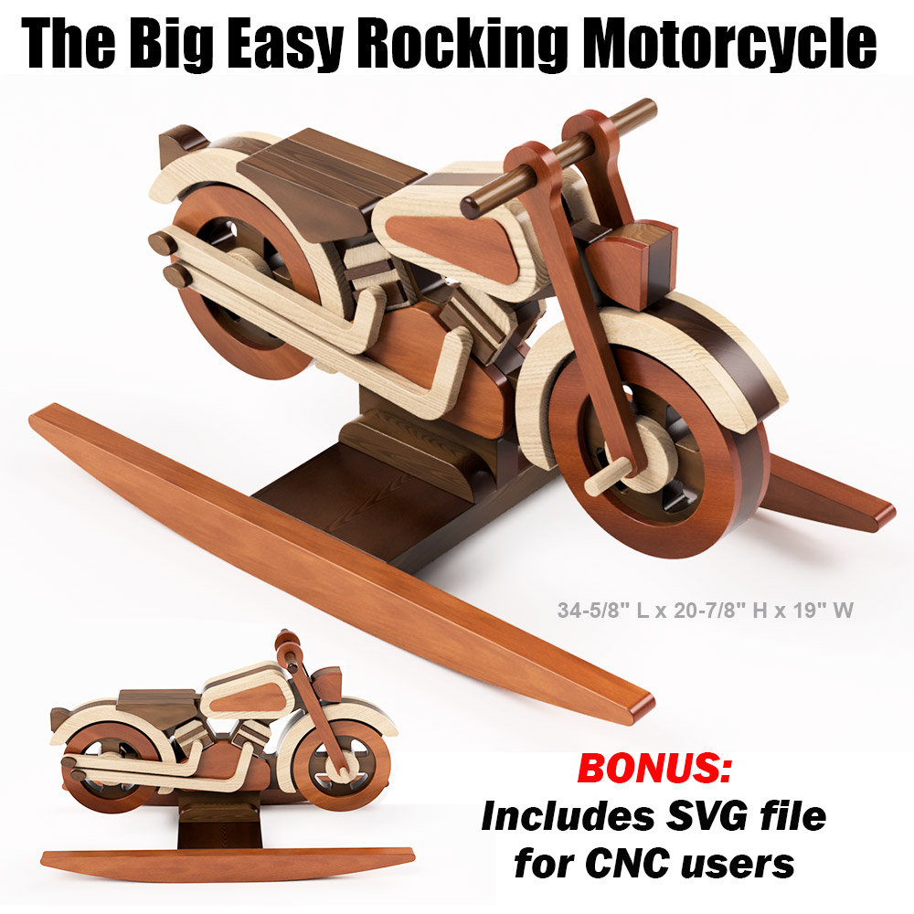 Plans et modèles de jouets en bois pour moto à bascule téléchargement PDF  fichier SVG pour CNC -  France
