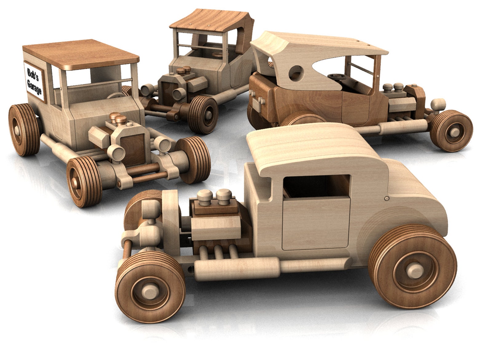 Four Hill Billy Hot Rods Wood Toy Plans & Patterns (4 PDF Downloads ...