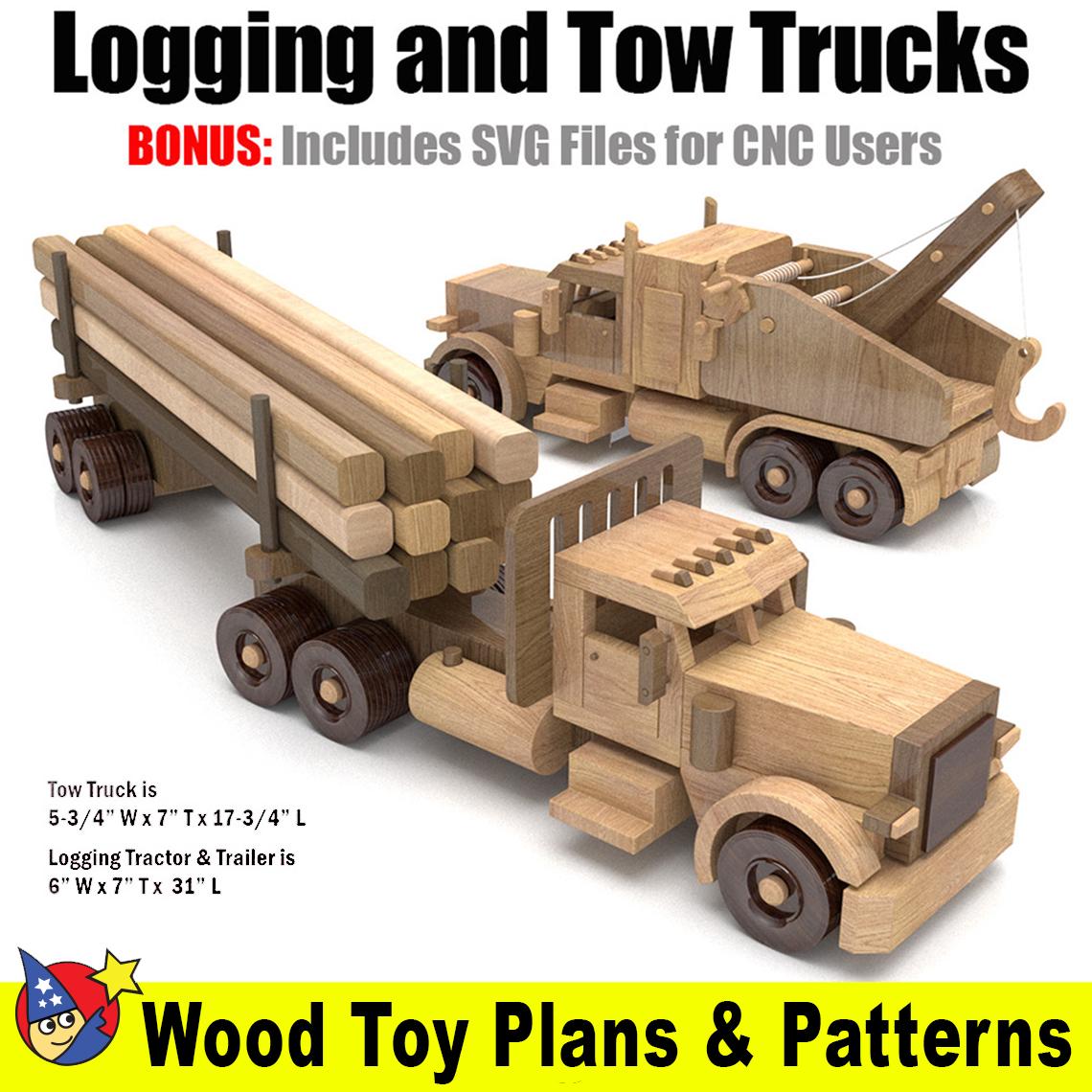 Peterbilt 389 Pro Logging and Tow Trucks Wood Toy Plans & Patterns
