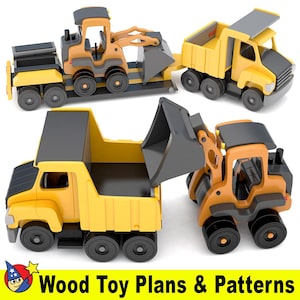 Scroll Saw Magic Hefty Hi-Loader + Hefty Dump Truck & Lo-Boy Trailer Wood Toy Plans and Patterns (2 PDF Downloads)