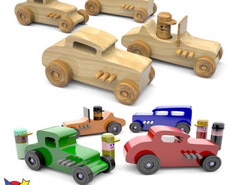 Hot Rod Freaky Fords Wood Toy Plans & Patterns (PDF Download + SVG File for CNC)