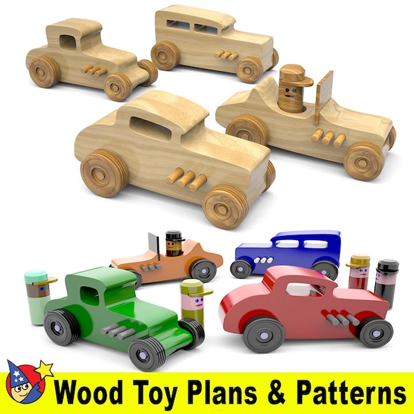 Hot Rod Freaky Fords Wood Toy Plans & Patterns (PDF Download + SVG File for CNC)