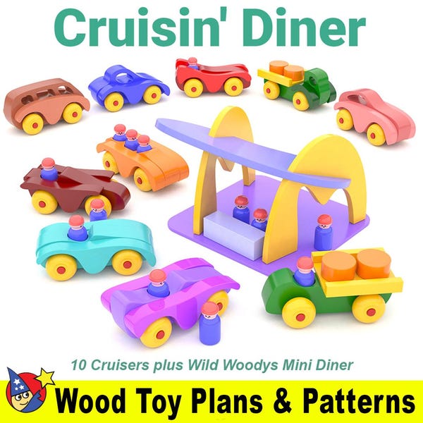 Wild Woodys Cruisin' Diner Wood Toy Plans & Patterns (PDF Download)