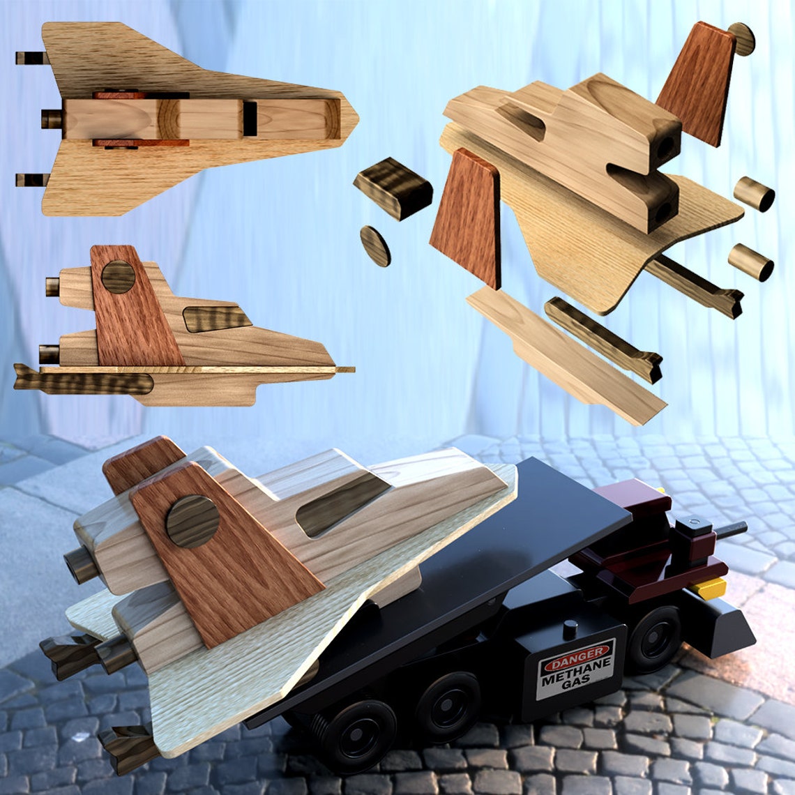 Galaxi-adi Mars Mule and Shuttle Wood Toy Plans & Patterns (2 PDF ...