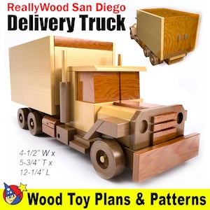 Wood Toy Plan - Set 3 ReallyWood San Diego Delivery Truck (PDF Download)