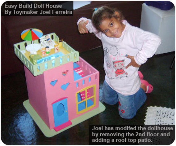 Easy-Build Doll House for 12 Dolls (Barbie) Wood Toy Plans