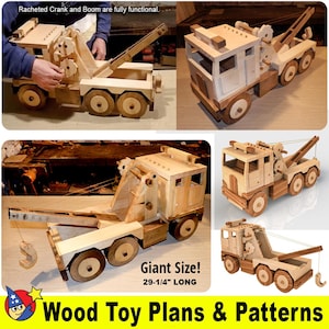 Mega Big GIANT Wrecker Truck Wood Toy Plans (PDF Download)