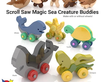 Scroll Saw Magic Sea Creatures Buddies Wood Toy Plans & Patterns (PDF Download + SVG File for CNC)