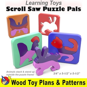 Learning Toys Scroll Saw Puzzle Pals (PDF Download)