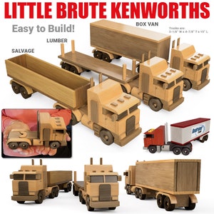 Little Brute Kenworths Box Van, Salvage & Lumber Trucks Wood Toy Plans and Patterns (2 PDF Downloads)