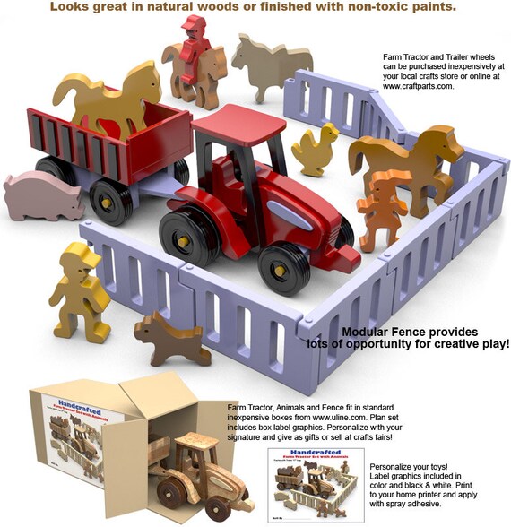farm tractor toy with animals