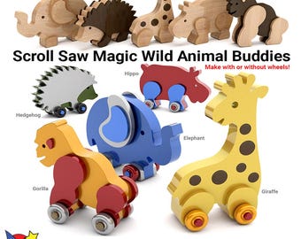 Scroll Saw Magic Wild Animal Buddies Wood Toy Plans & Patterns (PDF Download + SVG File for CNC)